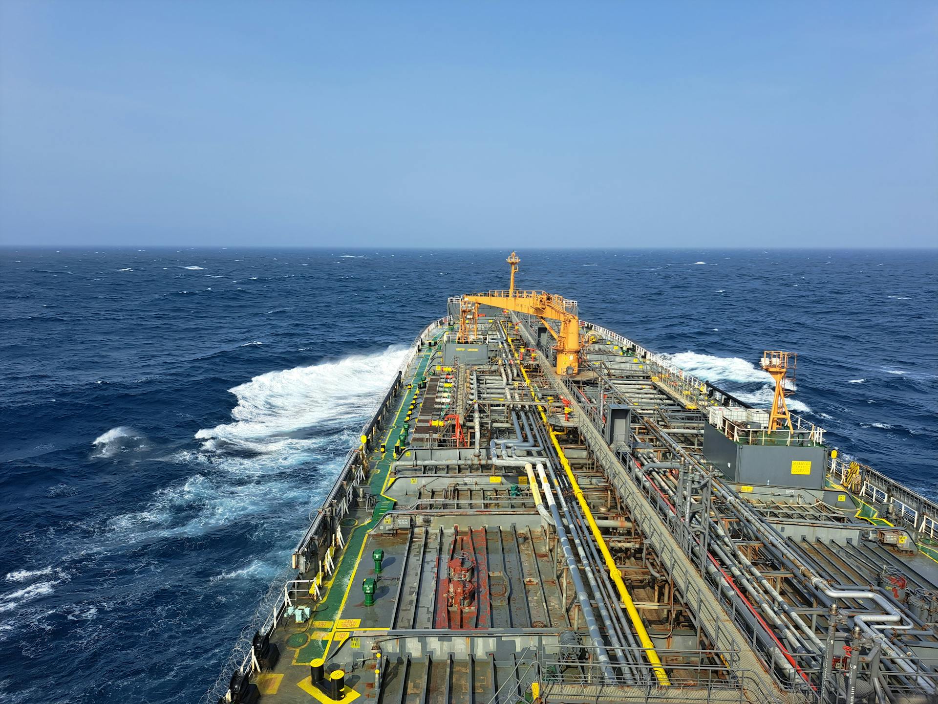 Skilled marine workers on site